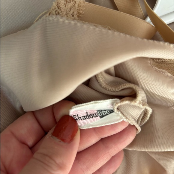 Vintage Shadowline Elegant Beige Slip Dress 34 - Picture 7 of 8